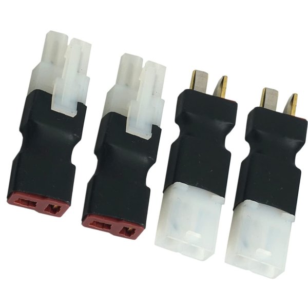 2 Pair ShareGoo Adapter Compatible with Big Tamiya Style to Deans T Style Plug Female Male Adapter for RC FPV Drone Car Truck Lipo NiMH Battery Charger ESC