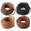Picheng 3mm Flat Genuine Leather Cord, 5Yards Strip Cord Braiding String Very Suitable for Jewelry Making, Leather Shoe Lace, Garden Tools，Toys，Woven Bags，DIY Crafts Projects (Dark Brown)
