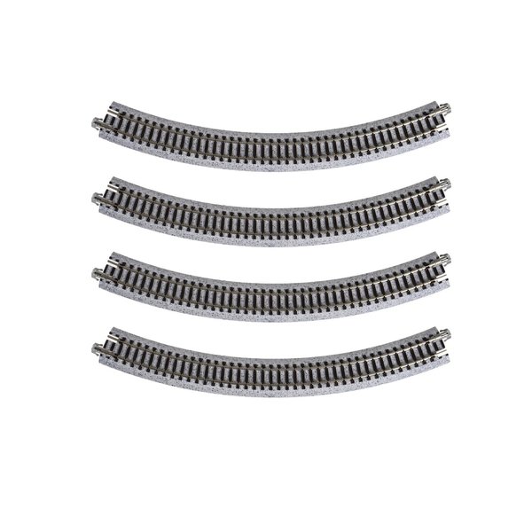 Kato USA Model Train Products Unitrack, 282mm (11") Radius 45-Degree Curve Track (4-Piece)
