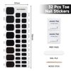 DUKASOU Semi Cured Gel Toe Nail Strips,32 Pcs Toe Nail Stickers Full Nail Wraps(Black),Long Lasting Gel Nail Strips with UV Light,UV Nail Strips Nail Art Stickers Easy to Apply