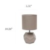 Simple Designs LT2065-GRY Round Prism Mini Table Lamp with Matching Fabric Shade, Gray