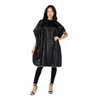 Betty Dain Hair Stylist Shampoo Cape, Waterproof and Stain Resistant Vinyl, Soft Nylon Neckband, Classic Black Color Design, Touch-and-close Fastener, 36 x 54 inches, Black