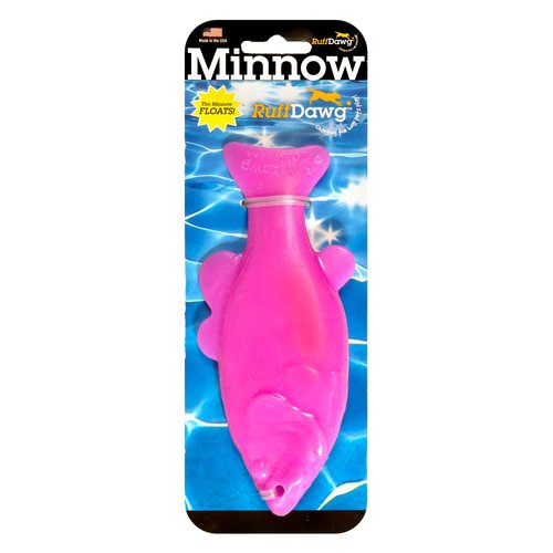 Ruff Dawg Minnow Floating Rubber Dog Toy Assorted Neon Colors