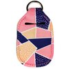 Set of 4 Keychain Sanitizer Bottle Holders with Graphics & 4 Travel Size Empty Bottles. Great for Party Favors or Bridesmaids. (Pink & Blue)