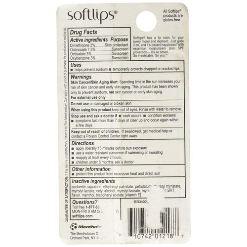 Softlips Lip Protectant SPF 20, Vanilla 2 ea (3 pack)
