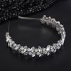 Teyglen Rhinestone Wedding Headband Silver Crystal Headpiece Bridal Headband Rhinestone Hair Band Hoop Wedding Party Hair Accessories for Women Girls (Silver)