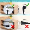 [2 Pack] Flat Plug Short Power Extension Cord - 6inch Black Low Profile Flat Head 3 Prong Grounded Indoor Extension Cord,16AWG 13amp Household Appliance Electrical Extension Cord with Flat Wall Plug