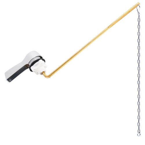 Hibbent Universal Front Mount Toilet Handle, Tank Flush Lever Replacement Handle with Stainless Steel Flapper Chains, Toilet Repair Handle - Chrome