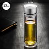 PARACITY Glass Tea Infuser Bottle Double Wall Borosilicate Portable Travel Mug Tea Tumbler Water Bottle Diffuser Bottles Tea Cup for Loose Tea Flower Herbal Tea Bags 12OZ/350ml