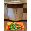3dRose Bathroom Bath Rug Mat - Yellow Vegan Definition on Green Background Kike Calvo Vegetarian and Vegan