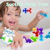 Suction Bath Toys for Kids, Suction Cup Toys Montessori Sensory Toys for 3 4 5 6 7 Year Old Boys Girls,Silicone Animal Alphabet & Numbers Sucker Toys (26 pcs)