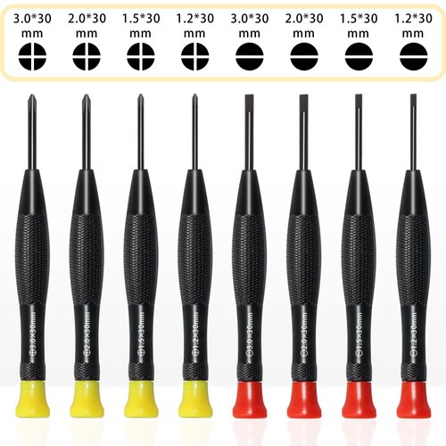 Eyeglass Repair Kit with Glasses Screws - Contains Precision Screwdriver kit and Nose Pads, Cleaning Cloth, Tweezers, Complete Glasses Repair Kit