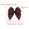 VIVIQUEN 50pcs Mini Gingham Ribbon Bows Checkered Ribbon Flowers Plaid Ribbon Bow Appliques DIY Craft for Sewing, Scrapbooking, Wedding, Gift (Gingham-Christmas)