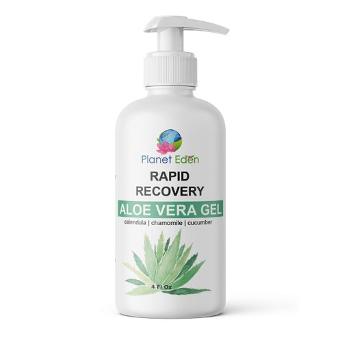 Rapid Recovery Aloe Vera Gel 4 oz with CICA, Chamomile | Cucumber Extract | Monoi Oil | Rosehip Oil | - Rapid relief for after skin peel, sun burn, itch | NON STICKY | HYDRATING | PARABEN FREE