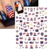 IDDFEVE 12 Sheets 4th of July Nail Stickers, Independence Day Patriotic Nail Decals, 3D Design Self-Adhesive USA Flag Star Nail Art