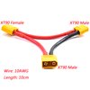 FPVDrone XT90 Plug Series Battery Connector 1 Female 2 Males Adapter with 10CM 10AWG Silicon Cable for RC Battery Helicopter Quadcopter