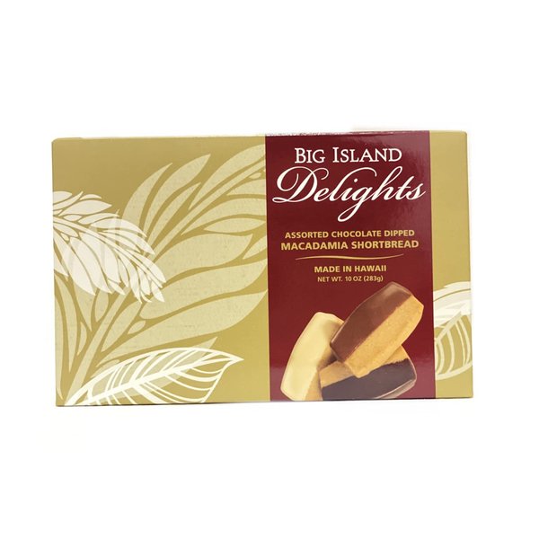 Assorted Chocolate Dipped MACADAMIA SHORTBREAD - 10oz (283g)