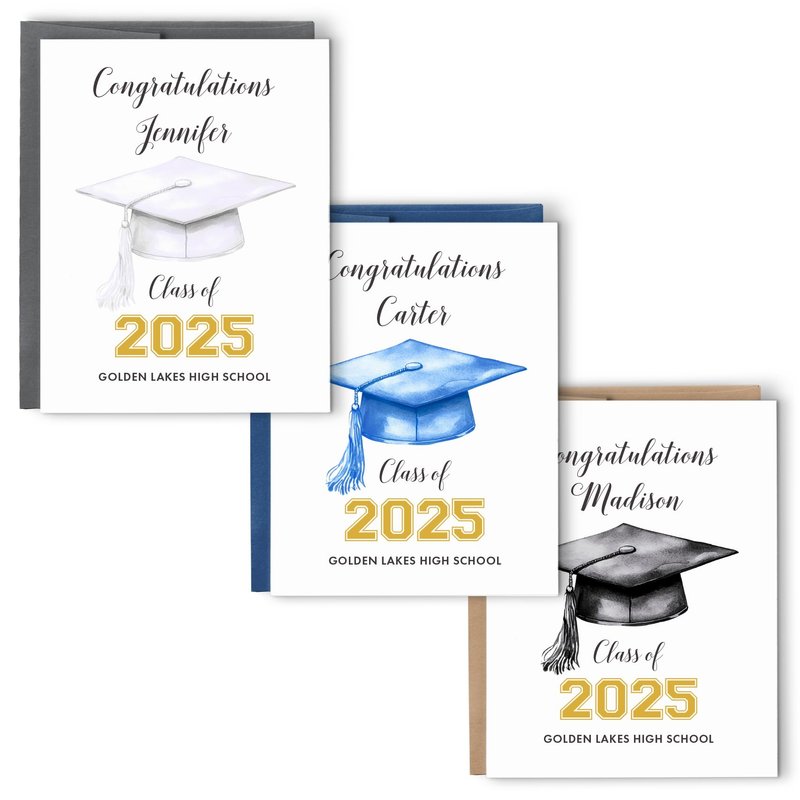 Congratulations Graduate Card With Envelope, FOLDED Custom ...