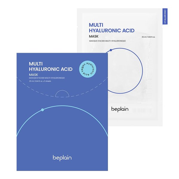 beplain Multi-Hyaluronic Acid Facial Mask (5 sheets), Refreshing Face sheet mask for instant hydrating, moisturizing, Firming | Korean skin care