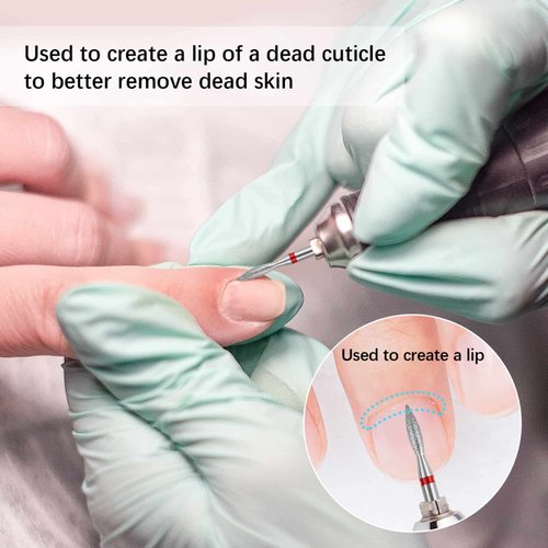 Difenni Cuticle Drill Bit,Nail Drill Bits Flame Cuticle Clean Drill Bit for 3/32''Electric Nail File Machine Cuticle Bit Nail Prep Tool