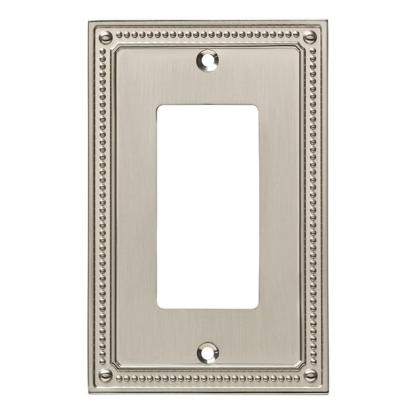 Franklin Brass Classic Beaded Wall Plate, Satin Nickel Single Decorator Outlet Cover, 1-Pack, W35060-SN-C