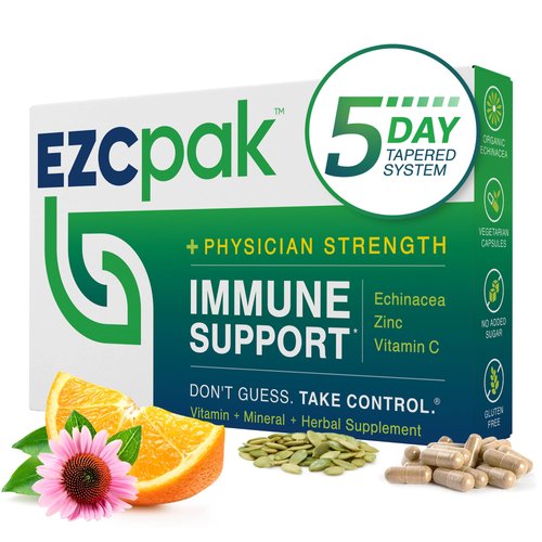 EZC Pak 5-Day Tapered Immune Support Booster - Vitamin Immune Support Supplement, Echinacea, Zinc Vitamin C, Vitamins for Immune System Support, Immune Boosters for Adults - Immune Support Vitamins