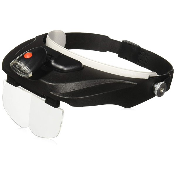 Carson Pro Series MagniVisor Deluxe Head-Worn LED Lighted Magnifier with 4 Different Lenses (1.5x, 2x, 2.5x, 3x) (CP-60)