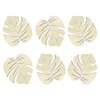 6 Pack of 3 inch Monstera Leaf shaped cutouts, Swiss cheese plant Wood cutouts, Unfinished tropical boho leaf wood cutout, DIY Craft wooden cutout