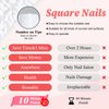 LuckForever 240pc Matte Square Press on Nails Medium Glue on Nails White Fake Nails Medium Square Acrylic Nails Press on Nails Full Cover Artificial False Fingernails with Nail Glue Adhesive Tabs