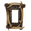 Paseo Road by HiEnd Accents Antler Single Rocker Wall Plate, Brown 5x3.5 inch Decorative Light Switch Cover, Rustic Western Cabin Lodge Style Outlet Cover
