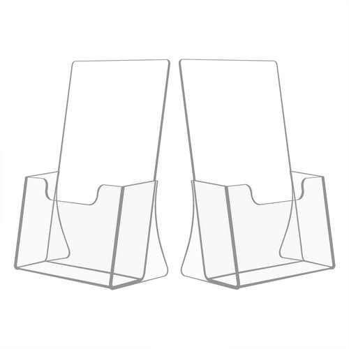 NIUBEE 2 Pack 8.5'' x 5.5'' Acrylic Bi-fold Brochure Holder,Clear Plastic Counter top Organizers