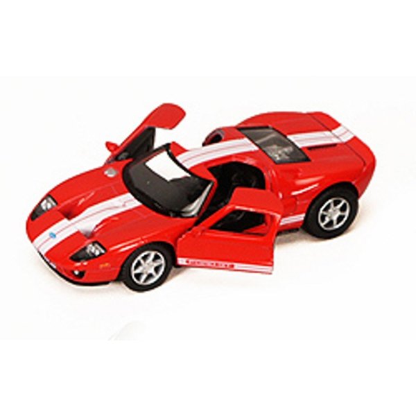 Kinsmart Red & White Stripes 2006 Ford GT Hardtop 1/36 Scale Diecast Car