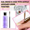 AIJIMEI Acrylic Monomer Liquid Kit 2 fl.oz Acrylic Liquid Nail System Manicure Tools Acrylic Monomer with 1.4 fl.oz Nail Brush Cleaner and Acrylic Nail Brush