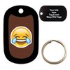 Custom Engraved Pet Tag - laughing tears emoji brown - Dog Tag - Tag-Z Wag-Z