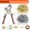 Grommet Kit NEU MASTER, Grommet Tool Kit 3/8 Inch Grommets Eyelet Plier Set with 500pcs Eyelets, Handheld Eyelet Kit Hole Punch Pliers Grommet Press Kits for Fabric Tarps Leather (10mm Grommets)