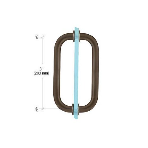 CRL Oil Rubbed Bronze 8" Back-To-Back Solid Brass 3/4" Diameter Pull Handles with Metal Washers