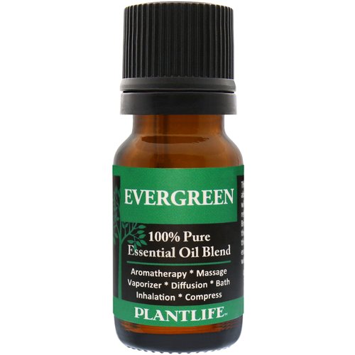 Plantlife Evergreen Aromatherapy Essential Oil Blend - Straight from The Plant 100% Pure Therapeutic Grade - No Additives or Fillers - Made in California 10 ml