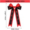 Red Spirit Day Accessories for Women Red Hair Bows Game Day Football Hair Bow Clips Crystal Embellished Ribbon Bows Game Day Team Spirit Hair Accessories Football Tailgate Party Favors (Pattern D)