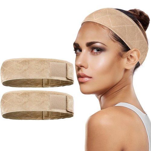 Octooboo Wig Grip (2 Count), Wig Band for Keeping Wigs in Place, Wig Gripper Headband with Adjustable Velcro, Wig Grip Cap, Elastic Bands for Wig, Adjustable Velvet Wig Headband for Women