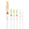 Cake Painting Brushes Set from E-Kongton, Food Safe Paint Brushes Fondant Sugar DIY Tools Set, Soft Synthetic Brush Material, Easy to Use & Easy to Clean, 6PCS Cake Brushes for Lust Dust.(White)