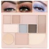 SUAKE Shimmer Matte Eyeshadow Palette.Longwearing Highly Pigmented Natural Beige Gold Glitter Powder Palet.Matt Shiny Eye Makeup paleta de sombras.01#