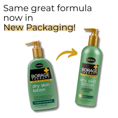 ShiKai Borage Therapy Dry Skin Lotion Body Moisturizer (8 oz) Unscented Skincare | Hydrating Lotion for Dry Hands & Body | With Oatmeal & Shea butter