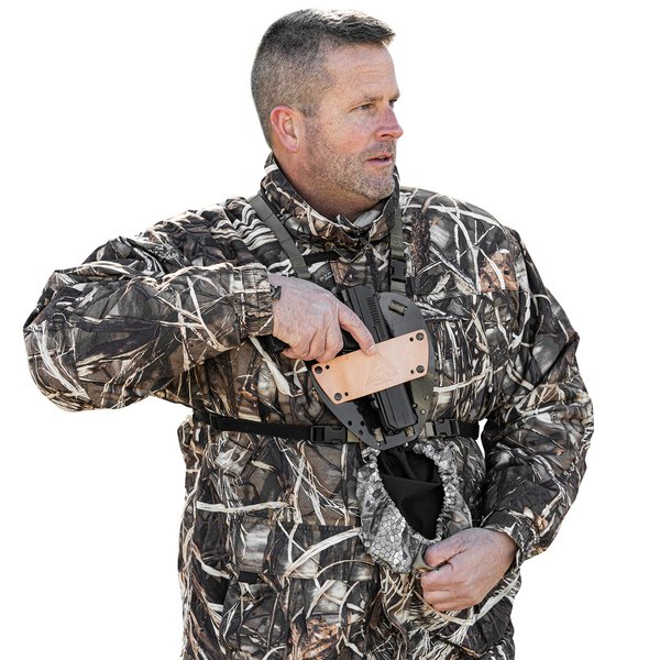 Pistol Slicker – Universal Pistol Holster with Chest and Leg mounting Options That Will Conceal and Protect (Vanishing Tan)
