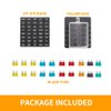 BUNKER INDUST 10-Way Fuse Box Blade Fuse Block Holder with LED Indicator for Blown Fuse Waterpoof Protection Cover for Car Boat Marine Automotive,Include 20Pcs Blade Fuses and 1Pcs DIY Sticker