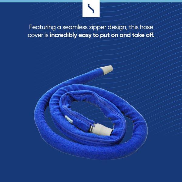 CPAP Hose Cover by Snugell - 6ft Tubing Wrap - Compatible with ResMed, Fisher & Paykel and Other Tubes - Ultra Soft Zippered Fleece Cover, Insulation & Protection for CPAP Tubing (Blue)