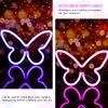 Riakrum 2 Pcs Butterfly Neon Signs Butterfly LED Light 3AA Battery Powered, USB Operated Wall Neon Light Decor Butterfly Neon Wall Art for Home Bedroom Wedding Birthday Party Decor(Pink, Blue)