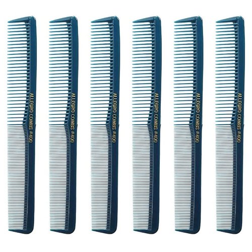 Allegro Combs 400 Barber Comb Hair Cutting Combs Pocket Combs Combs for Hair Stylist Comb Set Styling Comb 6 Pcs. (Teal)