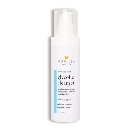 GUNILLA 2% Glycolic Cleanser an Exfoliating Daily Face Wash for Anti-Aging, Moisturizing, for All Skin Types with Organic Aloe & 16+ Botanicals 4 oz