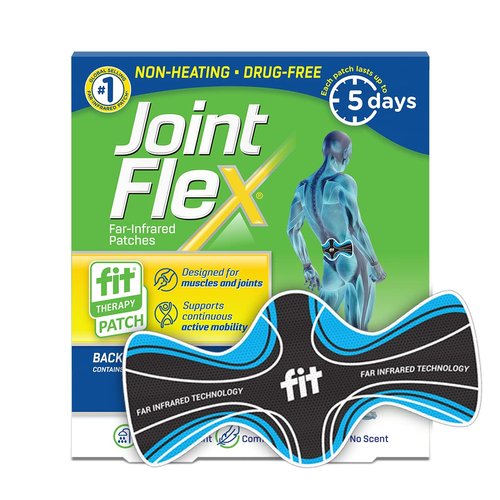 JointFlex FIT Therapy Far Infrared Patch for Lower Back, Supports Continuous Active Mobility, up to 5 Days/Patch, Synthetic, Water Resistant, Non-Heating, Drug-Free—3 Pack, 7.87"x 3.93"