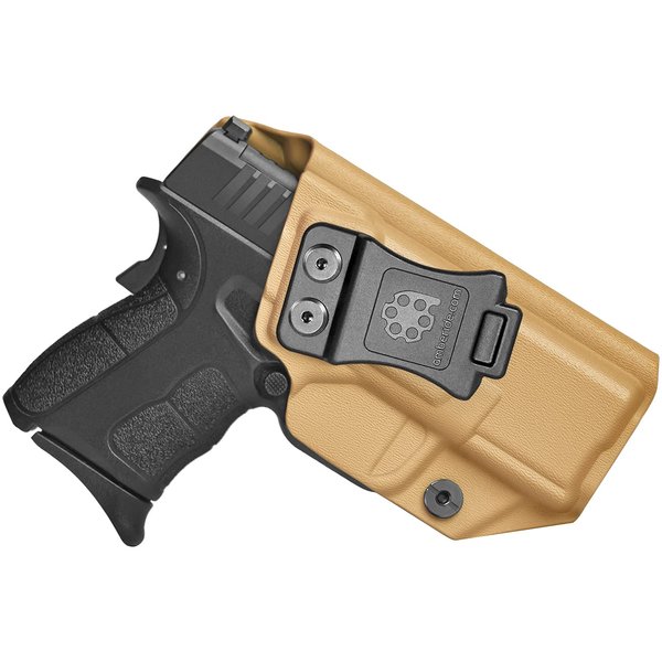 Amberide IWB KYDEX Holster Fit: Springfield XD-S 3.3" & XD-S MOD.2 3.3" Pistol | Inside Waistband | Adjustable Cant | US KYDEX Made (Coyote Brown, Right Hand Draw (IWB))